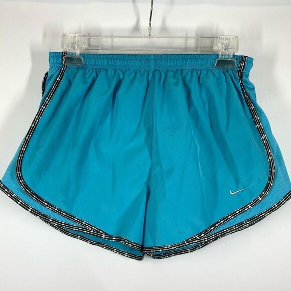 Nike Women's Elastic Waistband Dri-Fit Running Shorts Teal Medium - Picture 1 of 8